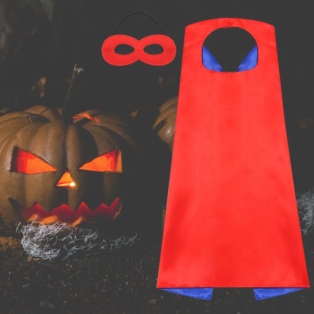 DIY Performance Props Festival Fancy Dress Super Hero Cloak Mask Halloween Cosplay Superhero Costumes Boys Girls Cloak