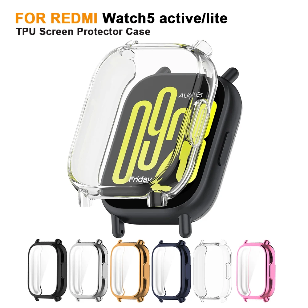

TPU Protective Case For Xiaomi Redmi Watch 5 Active/Lite Screen Protector All-around Bumper For Redmi Watch5 Lite Silicone Cover