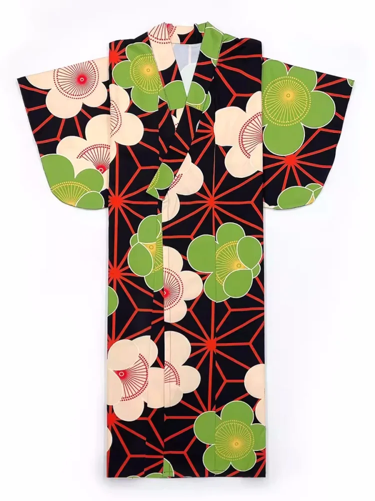 Women's Modified Kimono Retro Style Flower Prints Summer Yukata Cosplay Costume Performance Dress