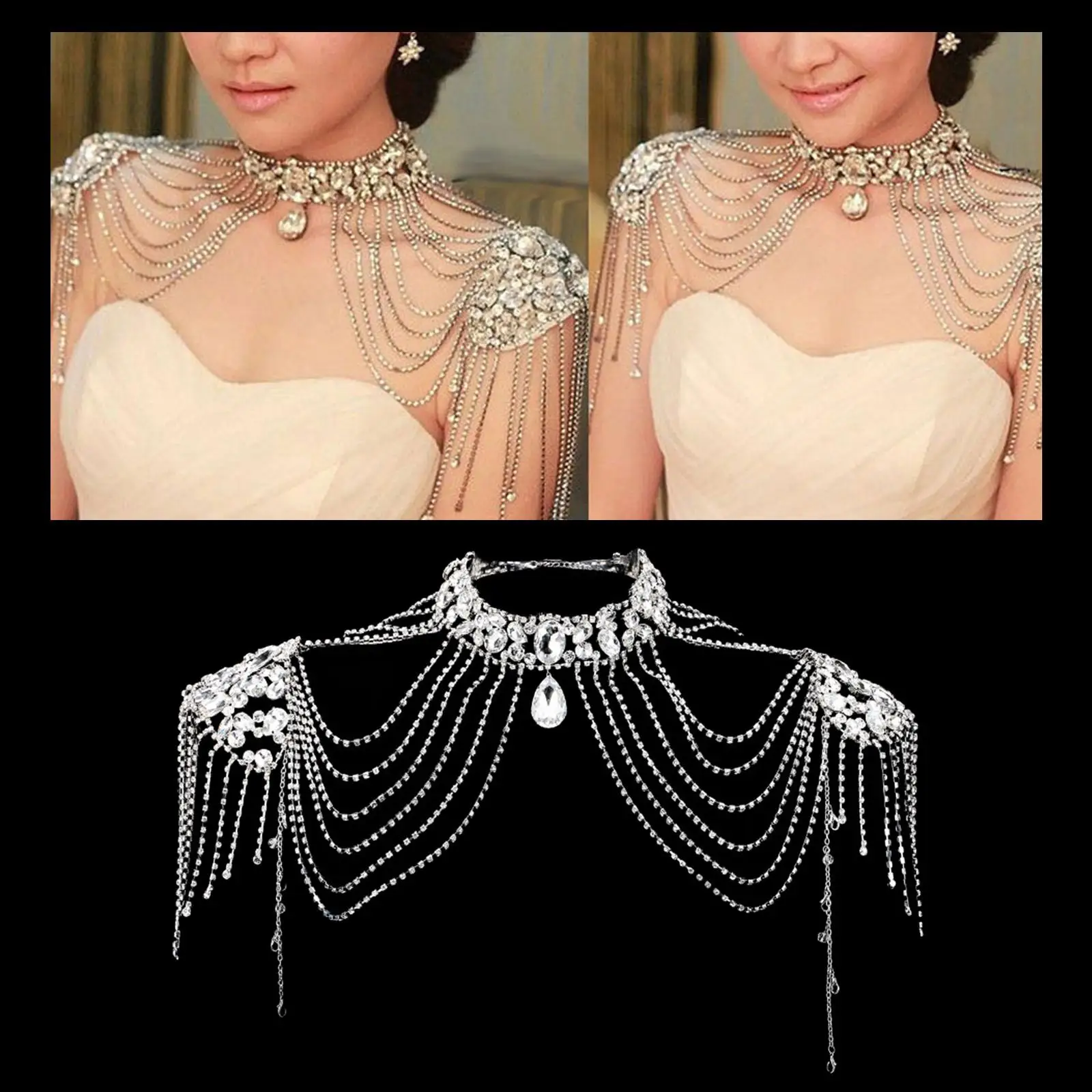 

Shoulder Chain Pageant Durable Gift for Wedding Gril , White, 3x21cm