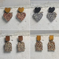 New Leopard Pattern Love Earrings Bohemian Ethnic Style Earrings Popular Fashion Earrings Jewelry Gifts