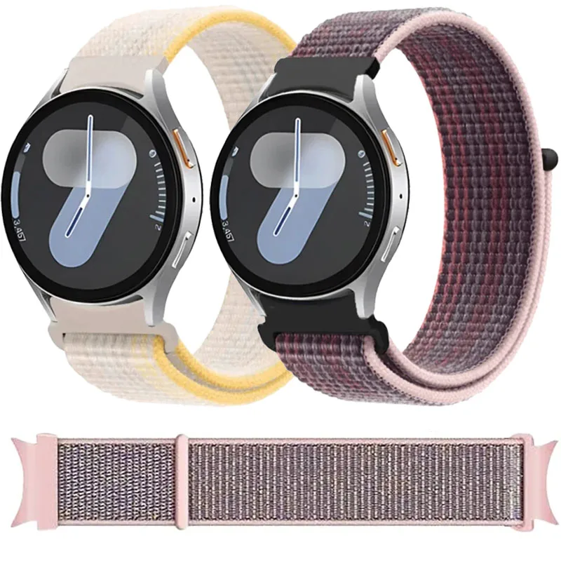 Atmungsaktives Nylon-Schlaufenarmband für Samsung Galaxy Watch 7 6 5 4 44mm 40mm 5 Pro 45mm Armband für Galaxy Watch 4 6 Classic 47/46mm