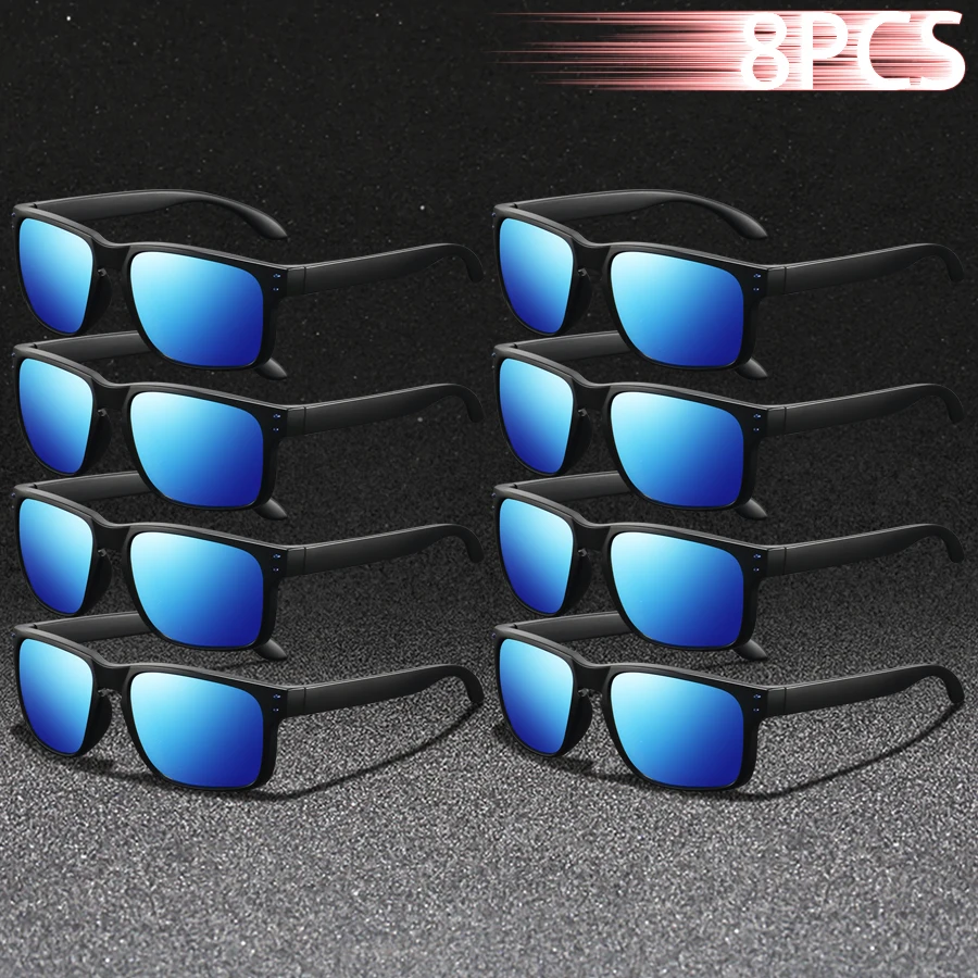 

8PCS Fashion Classic Square UV400 Sunglasses Men Women Driving Colorful Trendy Lightweight Outdoor Goggles