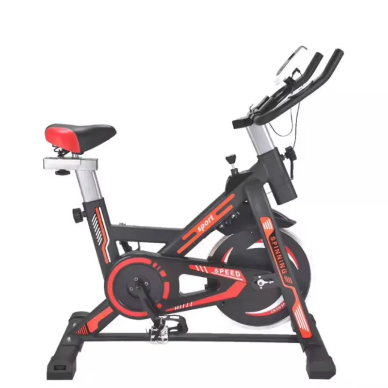 DerenStable en veilige riemaandrijving spinningfietsen voor binnen, unisex universele fiets universele fietsgympaneel zwart of rood 150kg C