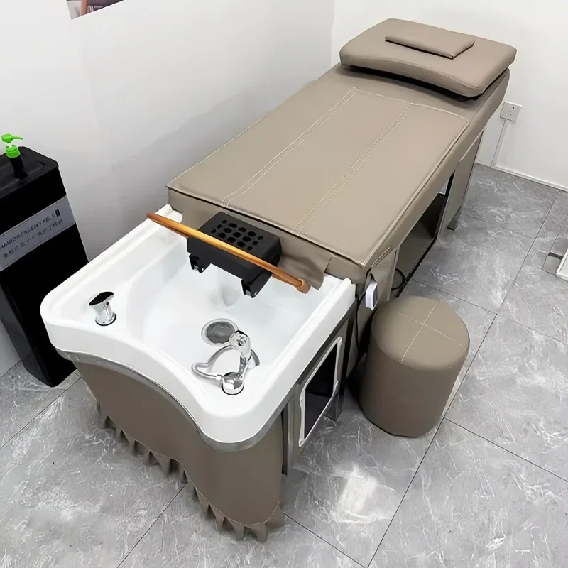 Электрическая интеллектуальная массажная кровать для обработки головы, специальная тайская кровать для шампуня с откидной спинкой для парикмахерской, полностью автоматическая