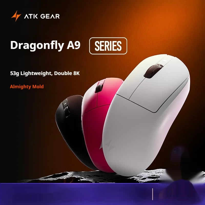 ATK Dragonfly A9-Serie, kabellose Maus, 3 Modi, Sternblitz, leicht, ATK-HUB, Dual-Drive, 8 K lange Akkulaufzeit, Gaming-Maus vorverkauf