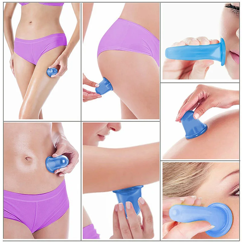 2Pcs Jar Vacuum Cupping Cans for Massage Face Cupping Therapy Sets Silicone Cupping Set Anti Cellulite for Body Anti-cellulite