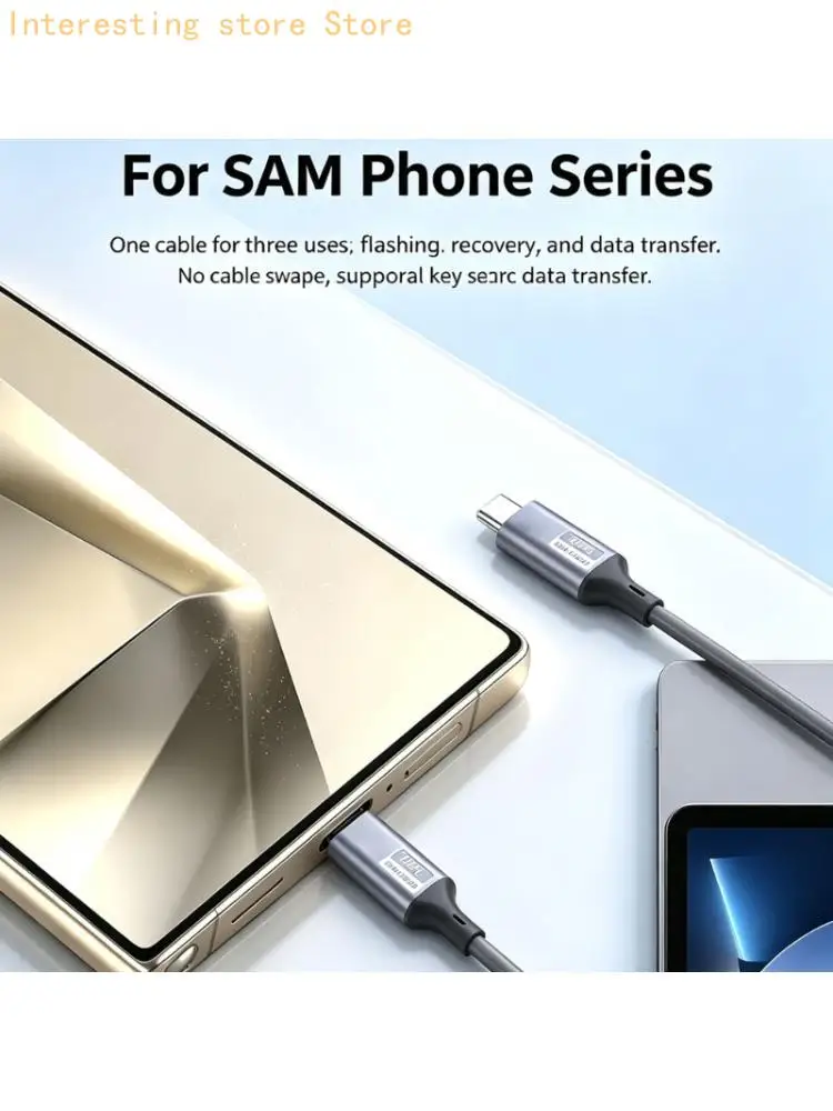USB-A to USB Type C Flashing Cable for Device Maintenance, 90 Phone Repair Cord for Data Transfer, Charging, Service Work, and