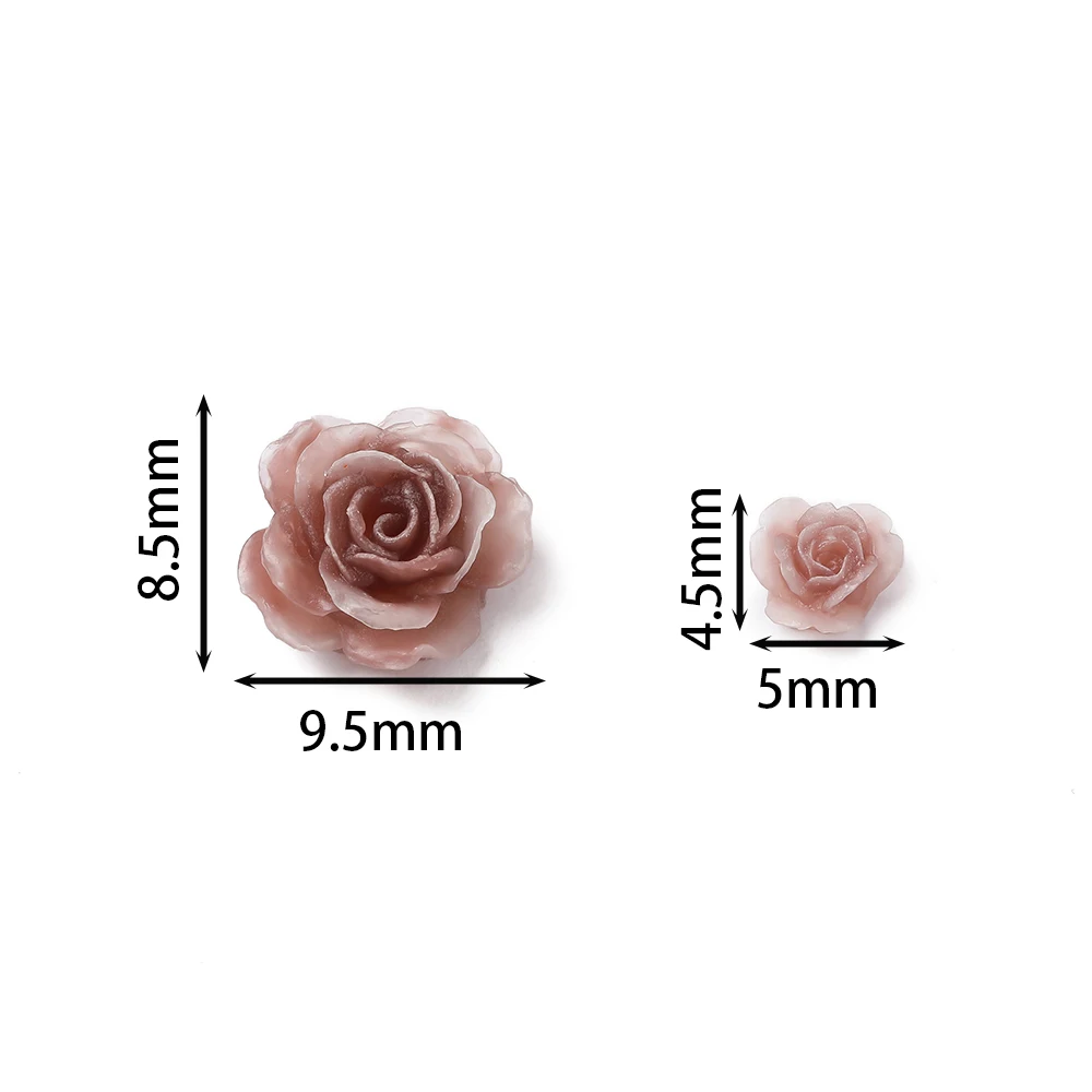 20/50pcs No Hole Resin Flower Nail Art Charms Flatback Decorations for DIY Nail Art Decor Craft Accessories Resin Silicone Molds