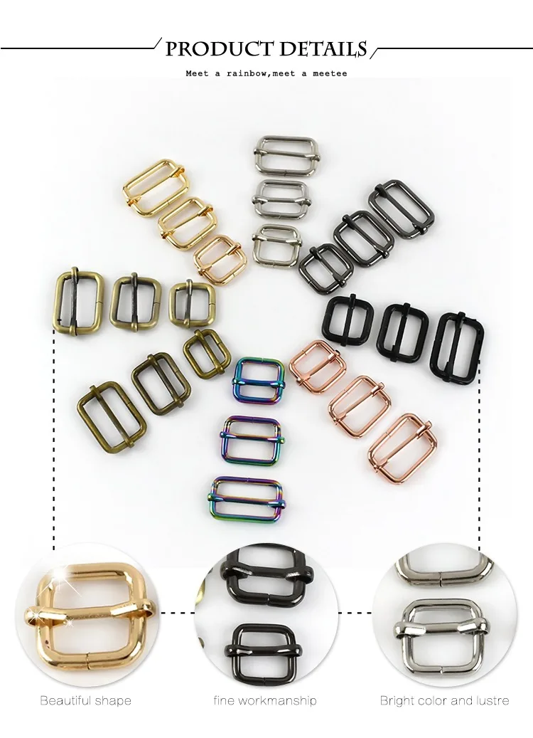10Pcs 13-50mm Metal Tri Glide Slider Buckles Webbing Strap Adjuster for Backpack Luggage Belt Connect Clasp Hardware Accessories