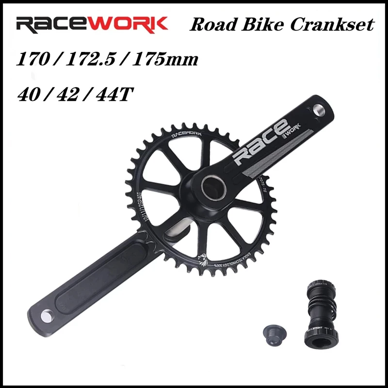 

RACEWORK Road Bike Crankset 40/42/44T GXP Single Chainring 10/11/12 Speed Wide and Narrow Sprocket CNC Crank Set 170/172.5/175mm