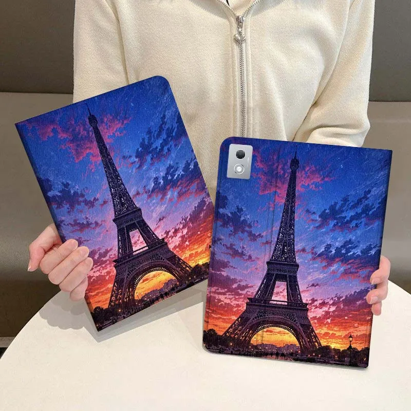 

Cartoon Paris Tower View Gift For Vivo Pad SE 11 5 3 2 Pro 12.3 13 12.1 11.5 Air IQOOPad Foldable Tablet Case