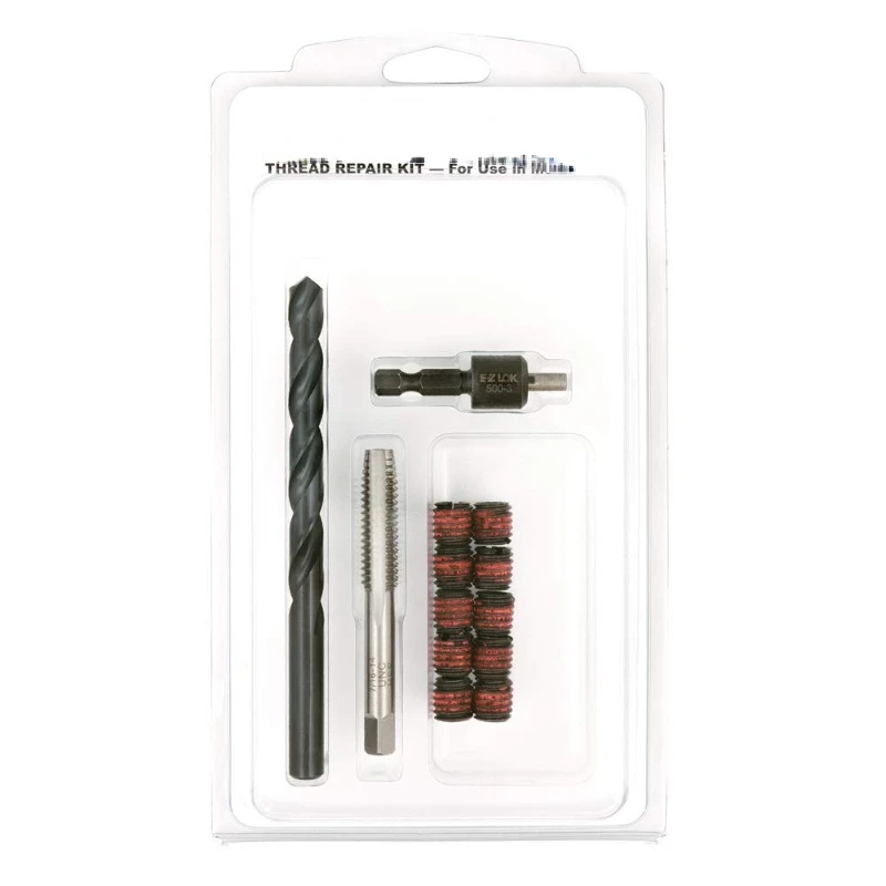 

Thread Repair Kit for Metal Carbon Steel Threaded Inserts M8-1.25 and Installation Tools