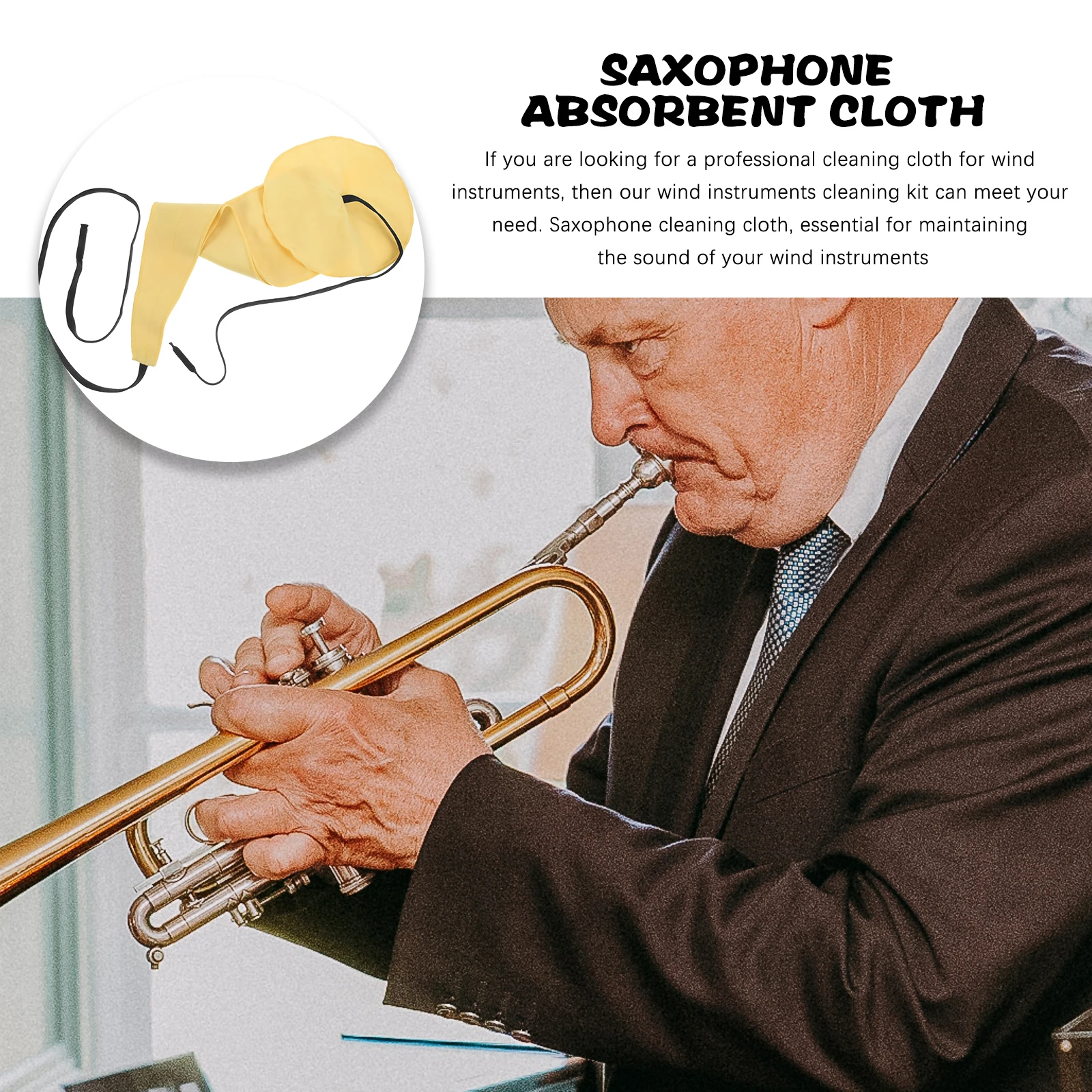 

4pcs Saxophone Cleaning Cloth Soft Tenor Alto Swab Kit Woodwind Instruments Accessories Flute Clarinet Compatible
