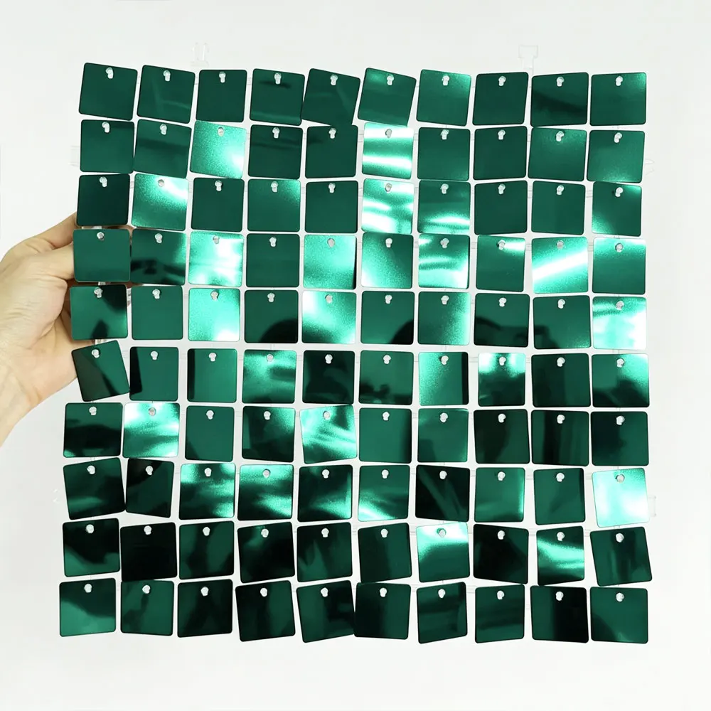 Emerald Green Shimmer Backdrop Panels 12/24/36/49pcs Ink Dark Green Glitter Backdrop Wall Panels for Birthday Wedding Baby Shower Christmas Prom Party Decor