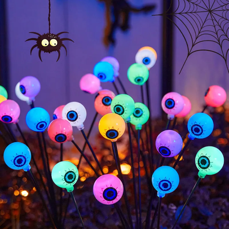 6 تصميم مقلة العين المخيفة LED مع أضواء خضراء متوهجة ديكور حديقة الهالوين للحديقة والفناء في الهواء الطلق أضواء حمراء مقاومة للماء 301