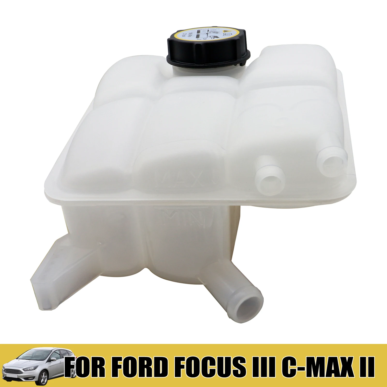 Coolant Reservoir Expansion Tank With Cap For Ford Focus Mk3 C Max MK2 Kuga 2010-2019 1.0L 1.5L 1.6L 2.0L Fix Leak Replacement