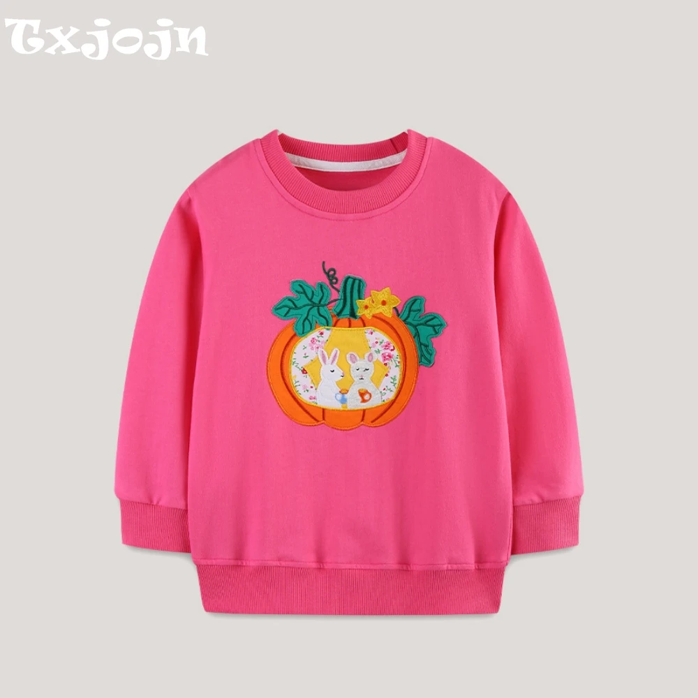 

New Halloween Girls Colorful Patterned Hoodie,Simple Oneck Short Sleeve Pullover For Trip,Soft Comfortable Cotton Sportswear