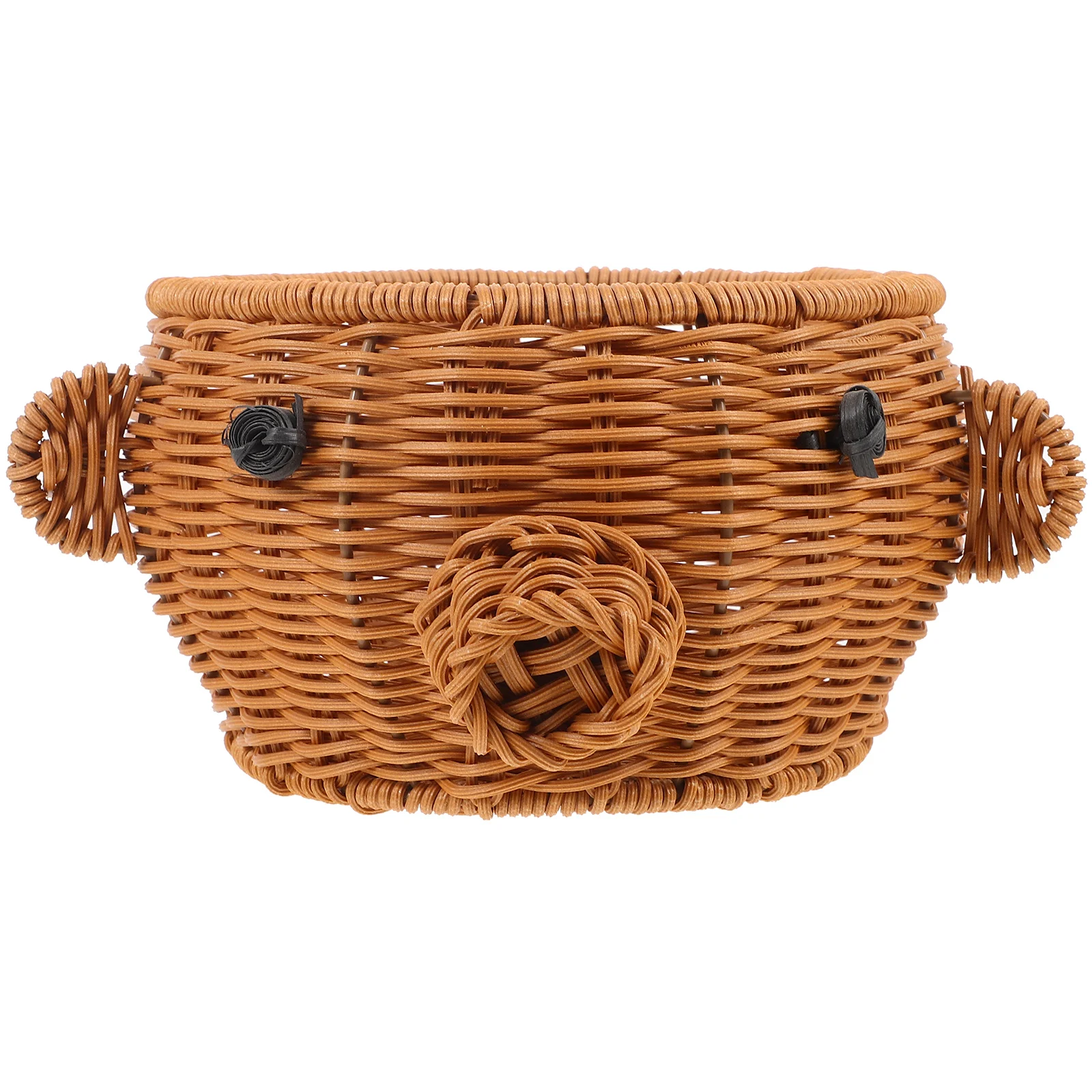 

Imitation Rattan Woven Storage Basket Plastic Fruit Bread Vegetable Holder Kitchen Living Room Organizer Woven Basket