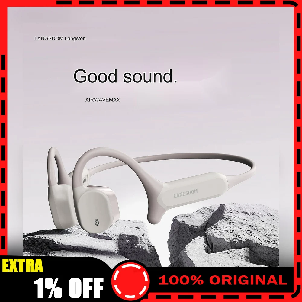LANGSDOM AirWave Max Open Ear Bluetooth Headphones Wireless Air Conduction Sports Earbuds for Running Cycling