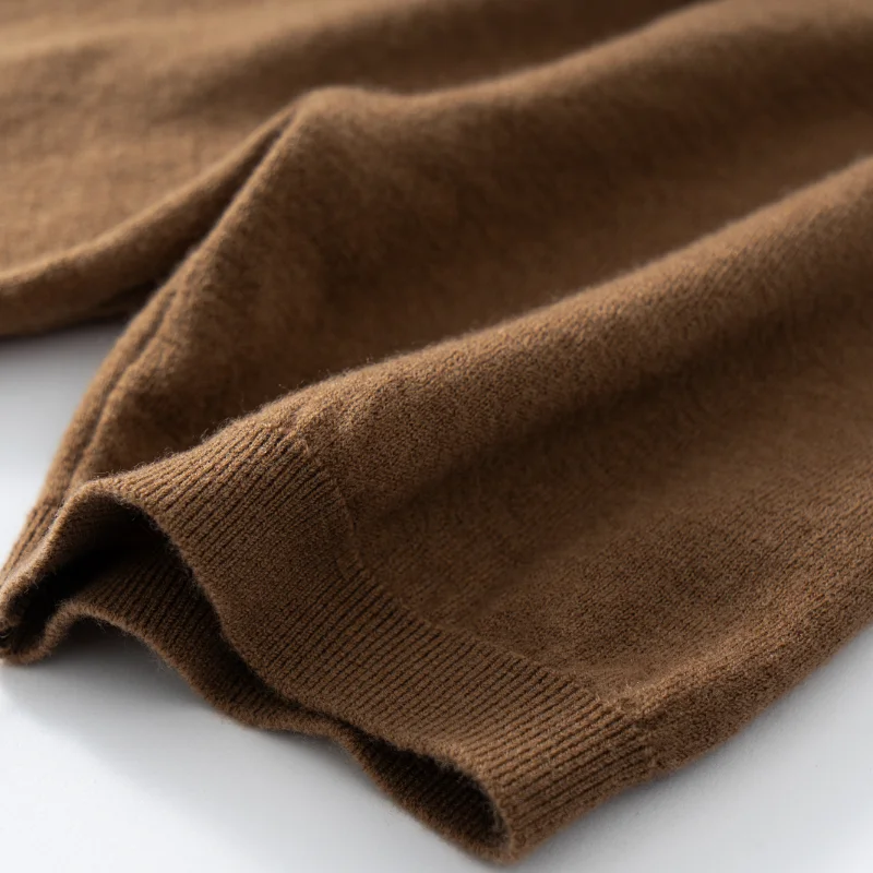 ฤดูร้อนใหม่แขนสั้นผู้ชายครึ่งคอเสื้อกั๊กสบายๆถักบางเสื้อ 100% ปั่นขนสัตว์เสื้อยืดชายเสื้อผ้า