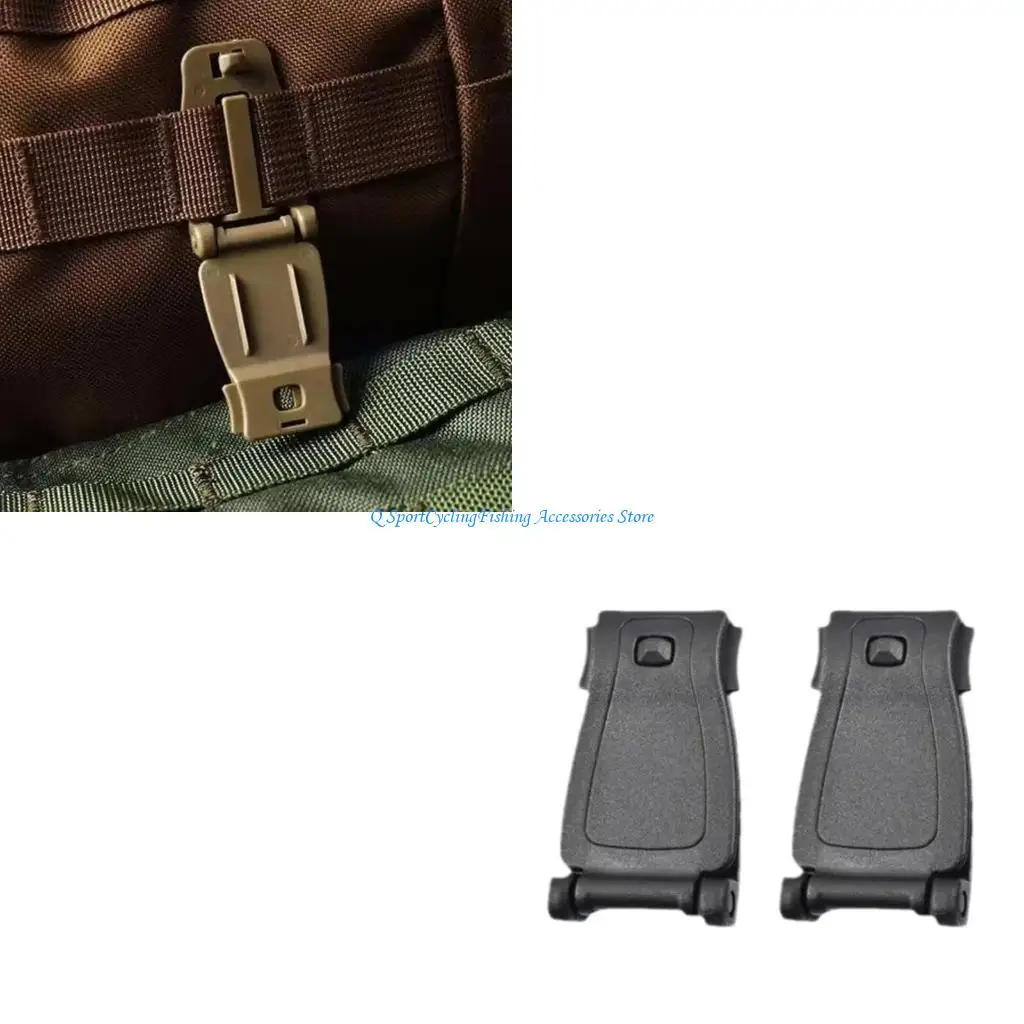 

2Pcs Tactic Backpack Fastener Clip Fixing Hook Multifunctional Strap Buckle Clip