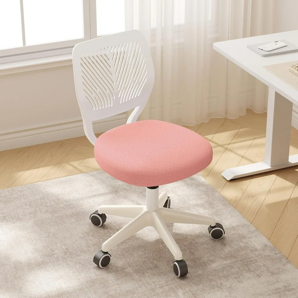 

Armless Desk Chair, Height Adjustable Swivel Office Rolling Task Chairs with Soft Mesh Padded Cushion, Ergonomic Small Study 1PC
