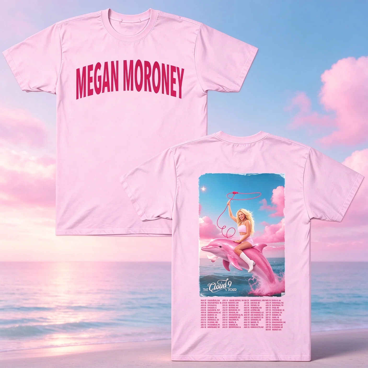 Boys Lie Cloud 9 Tour Tee Megan Moroney T-Shirt Cotton Oversized Tee Y2K Short Sleeve Round Neck Graphic Print Unisex Streetwear