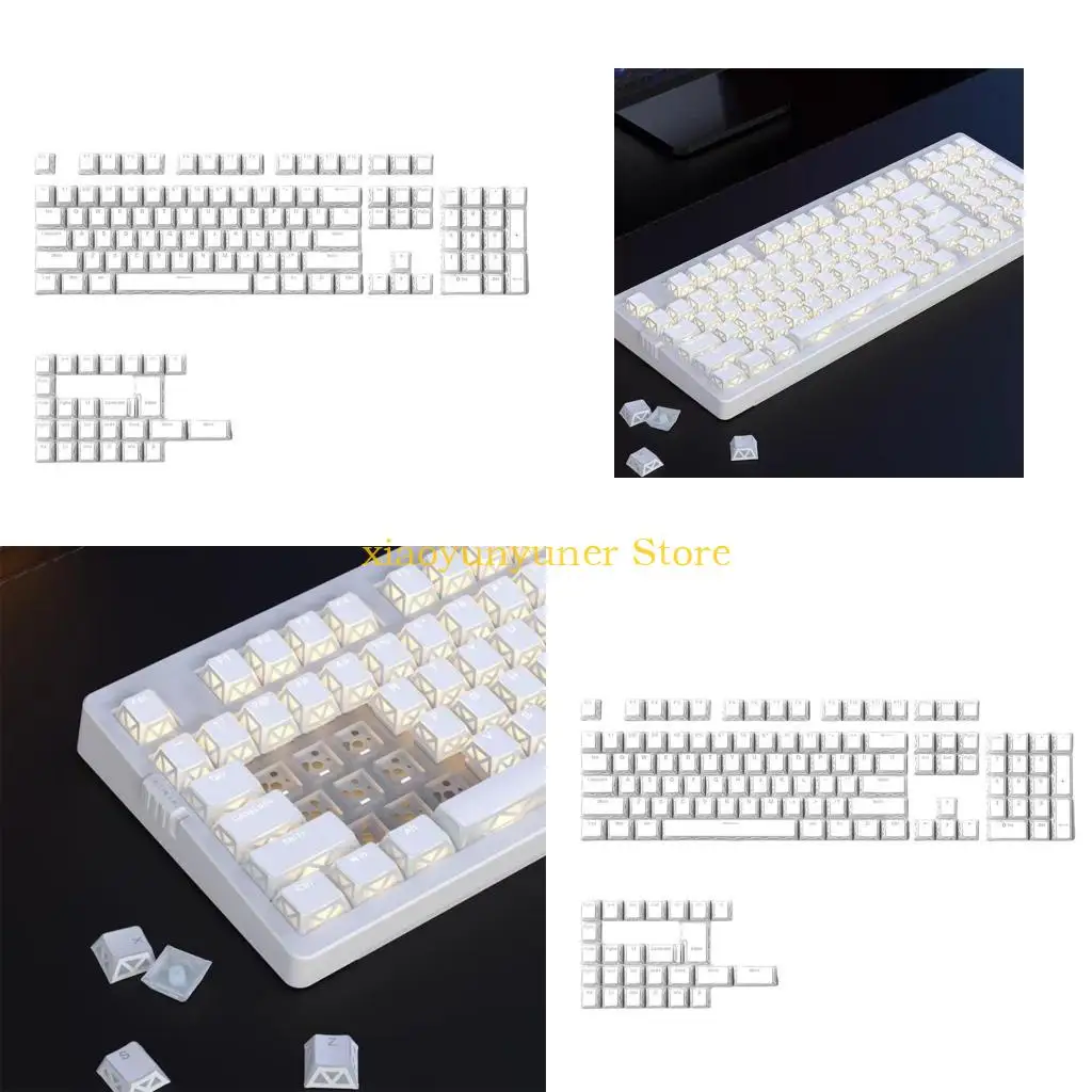 P9JB 130Keys Translucency Through Keycap Set for Mechanical Keyboard Mods