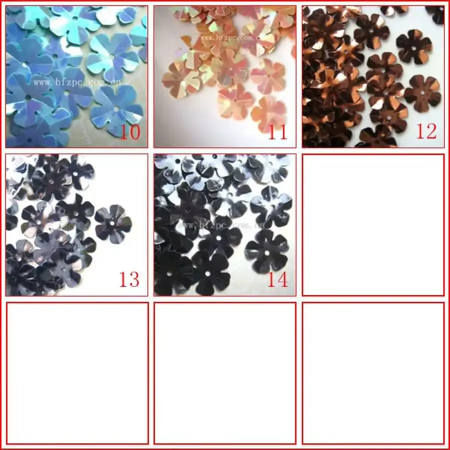 Free ship 0.5kg/pack about 10500PCS 14mm Pierced  Flatback Resin flower Sequins DIY Clothing gift wedding Party art decoration