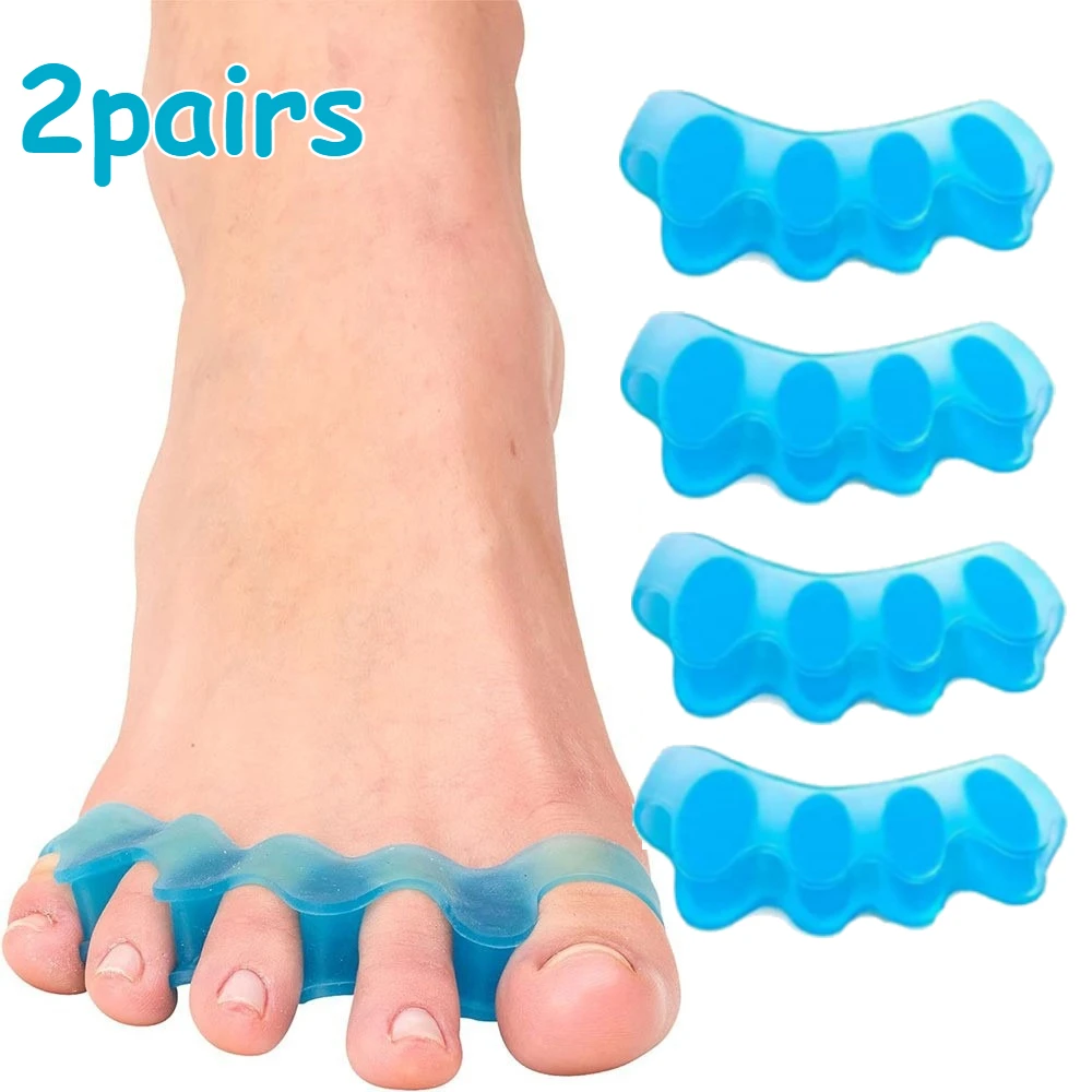 

1/2Pairs Soft Touch Silicone Toe Spacers Reusable Spacers Feet Corrector Soft Silicone Material Toe Separation Foot Care Tool