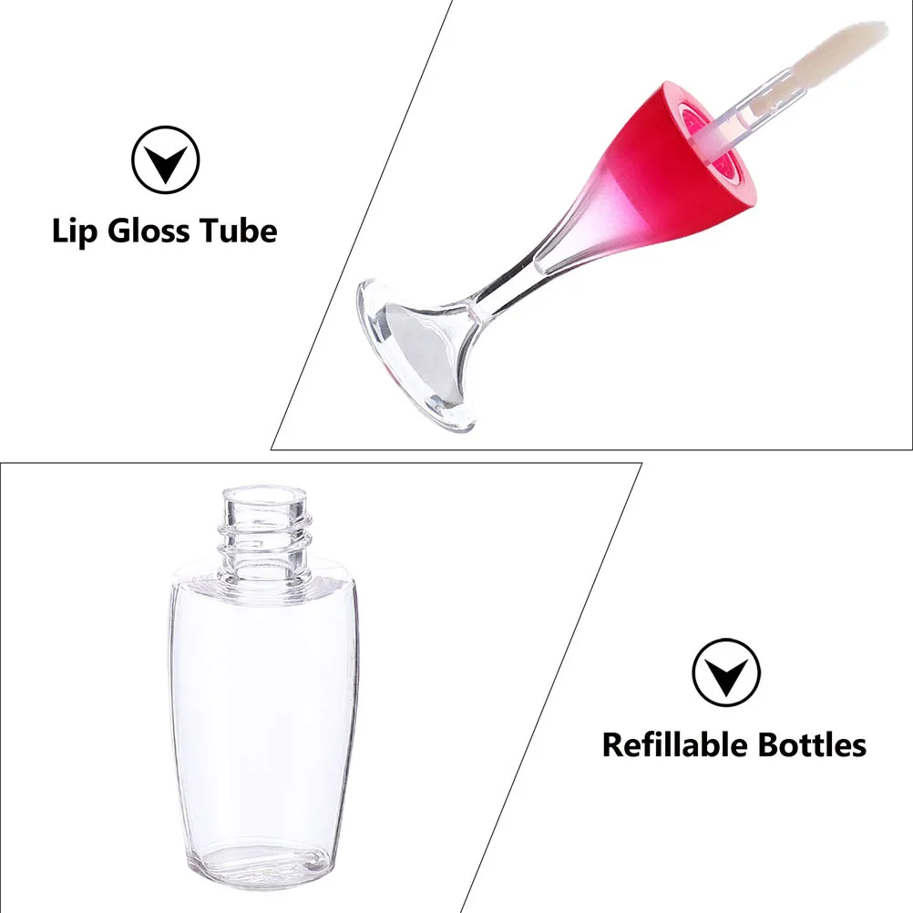 10 stuks lege lipglossflessen wijnglasvormige buis lichtgewicht reisvriendelijk voor lipolie vloeibare kleurstof draagbare make-up