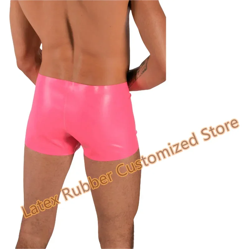 

Natural Latex Mens Boxer Shorts Rubber Fetish Tight Black Panties Underwear Handmade Sexy Lingerie for Men