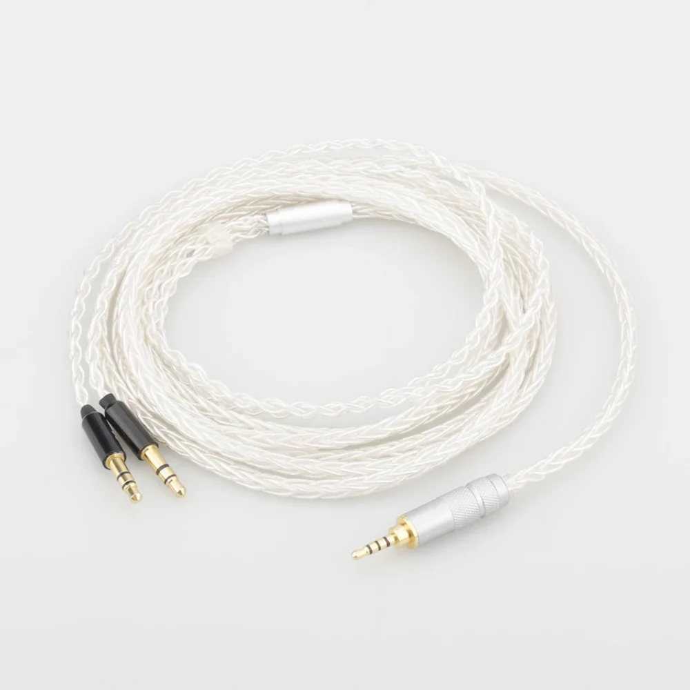 Audiocrast alta fidelidade 8 núcleos 7n occ banhado a prata 2.5mm cabo de atualização de fone de ouvido balanceado para hifiman sundara he400i he400s he560