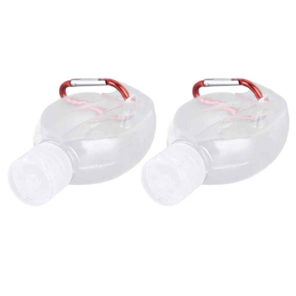 10PCS 50ml Travel Bottle Set Flip Cap Transparent Refillable Liquid Bottle Keychain Attached PCS Plastic Squeeze Container