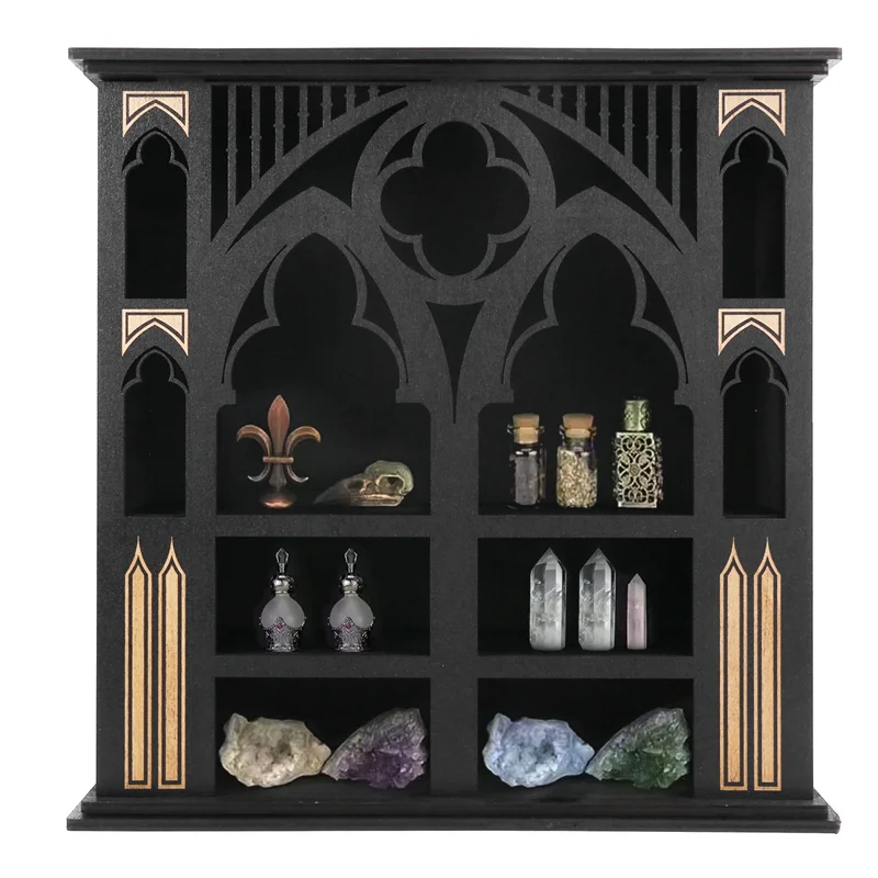 

A26I-Arch Storage Rack Wooden Wall Rack Crystal Display Storage Rack Hanging Floating Rack
