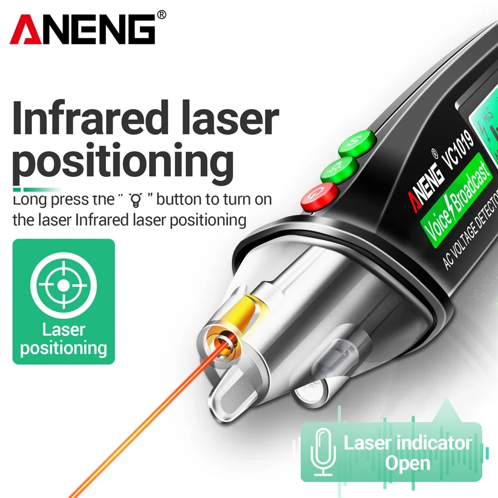 ANENG VC1019 Circuit Breaker Finder with Voice Broadcast and Infrared Sensor Positioning Voltage Tester Electric Wire Detector