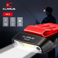 Klarus HC3 Rechargeable COB Headlight USB Head Flashlight 100lm Clip on Hat Light Motion Sensor Headlamp for Fishing Camping