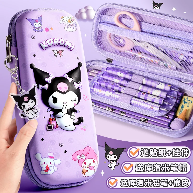 Sanrio Series Kuromi Pencil Bag Girls Pencil Case Cartoon Girls Stationery Bags Sanrio Girls New Popular High-value