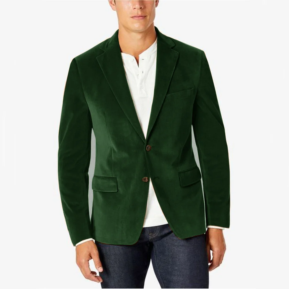 Blazer de veludo de peito único masculino, jaqueta, conjunto de casacos masculinos, roupas de inverno, roupas novas