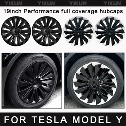 4PCS Coprimozzo Prestazioni Sostituenti Coprimozzo Cerchio Completo Copriruota Accessori Auto per Tesla Modello Y 19 Pollici Parti di Ruote 2023