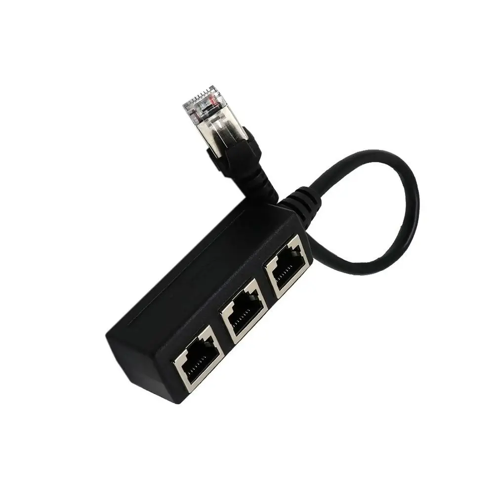 3 In 1 RJ45 Splitter LAN Ethernet Network RJ45 Connector Extender Adapter Cable for Networking Extension 1 Male To 2/3 Female