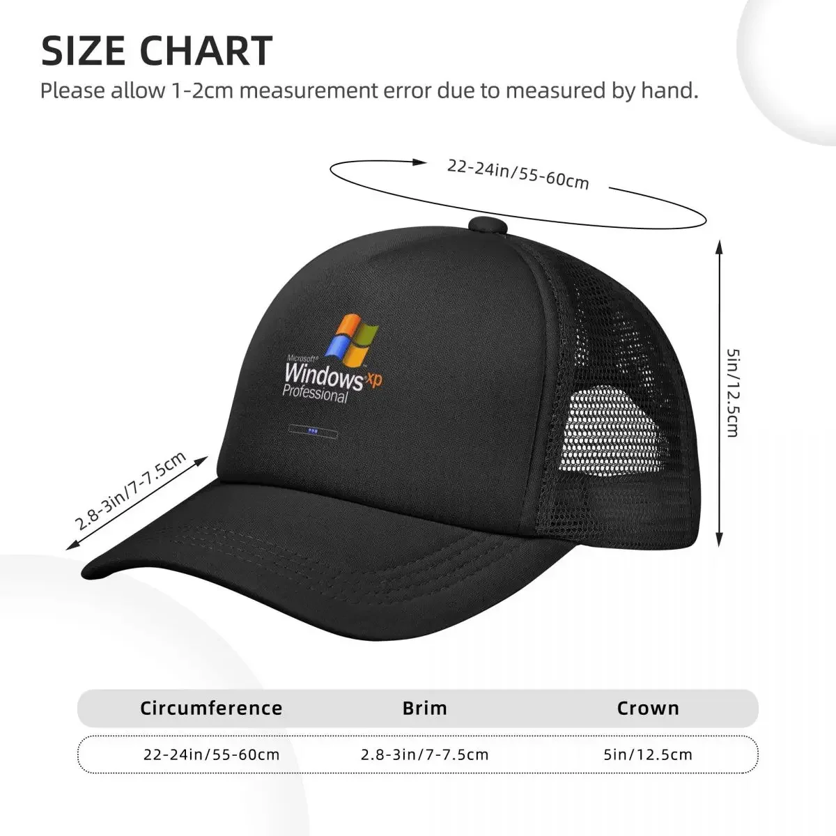 Windows XP Mesh Baseball Caps Snapback Fashion Baseball Hats Breathable Casual Casquette Outdoor For Men's And Women's