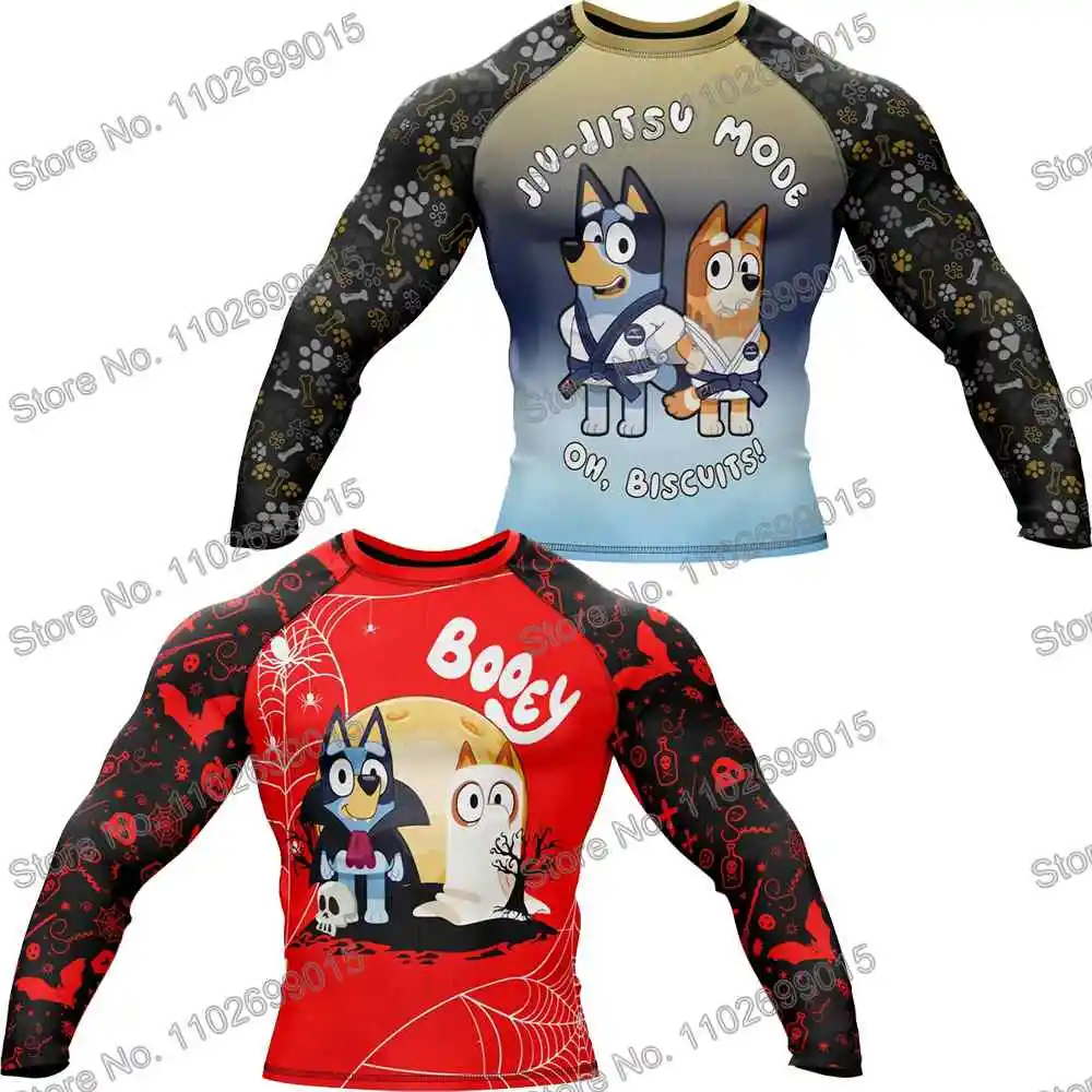 Heeler Rollers Diving T-Shirt Tight Long Sleeve Rash Guard BJJ MMA Swimwear Men Surf Clothing Beach Floatsuit Women GYM Tops