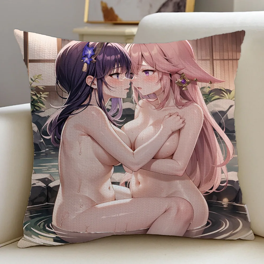 Throw Pillow Covers Hentai Decorative Pillows for Sofa Cushions Cover Personalized Gifts Luxury Living Room Decoration Home Gift