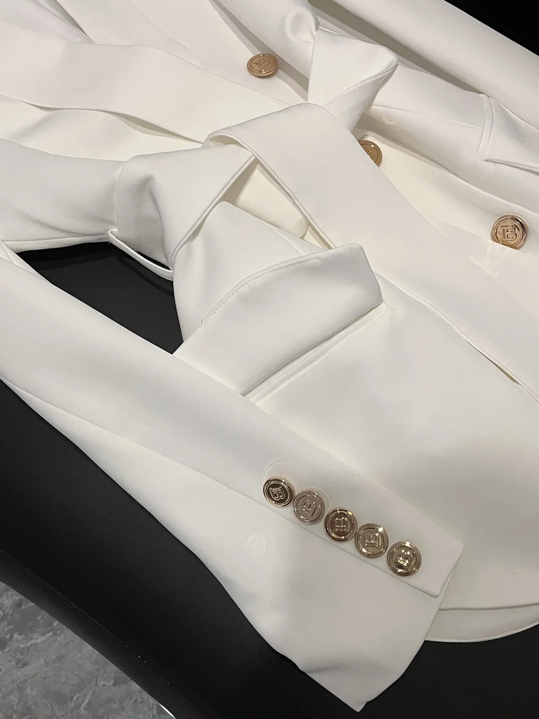 

Fall 2025 New Sle Metal Double Buttoned Waistcoat Jaet Suit Coat A6744 Slim Fit Commute Sle Long Sve Pure Color