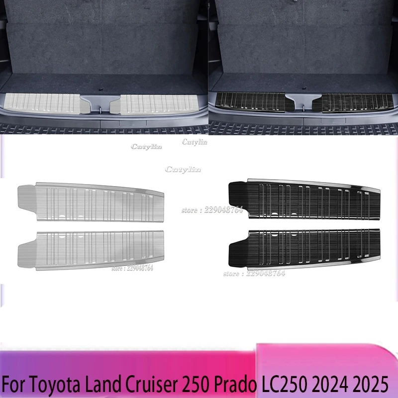 For Toyota Prado LC250 2024 2025 Stainless Steel Inner Rear Bumper Protector Door Sill Trunk Tread Plate Trim Car Accessories