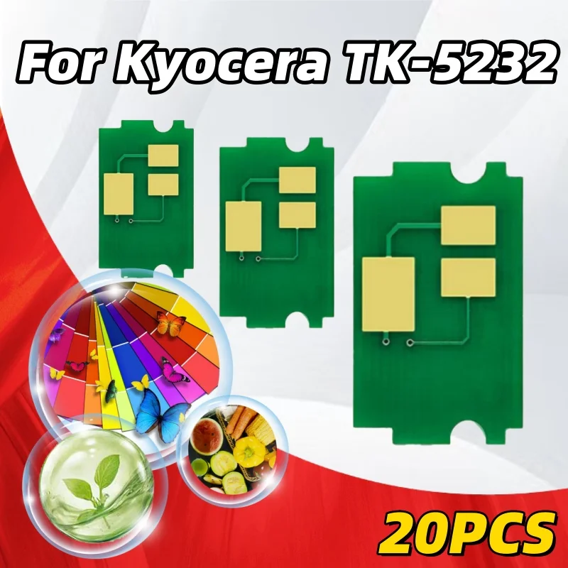 

20 шт. TK-5232 чип картриджа с тонером США/L.A, совместимый с чипом принтера Kyocera M5521cdw ECOSYS CHIP TK 5232