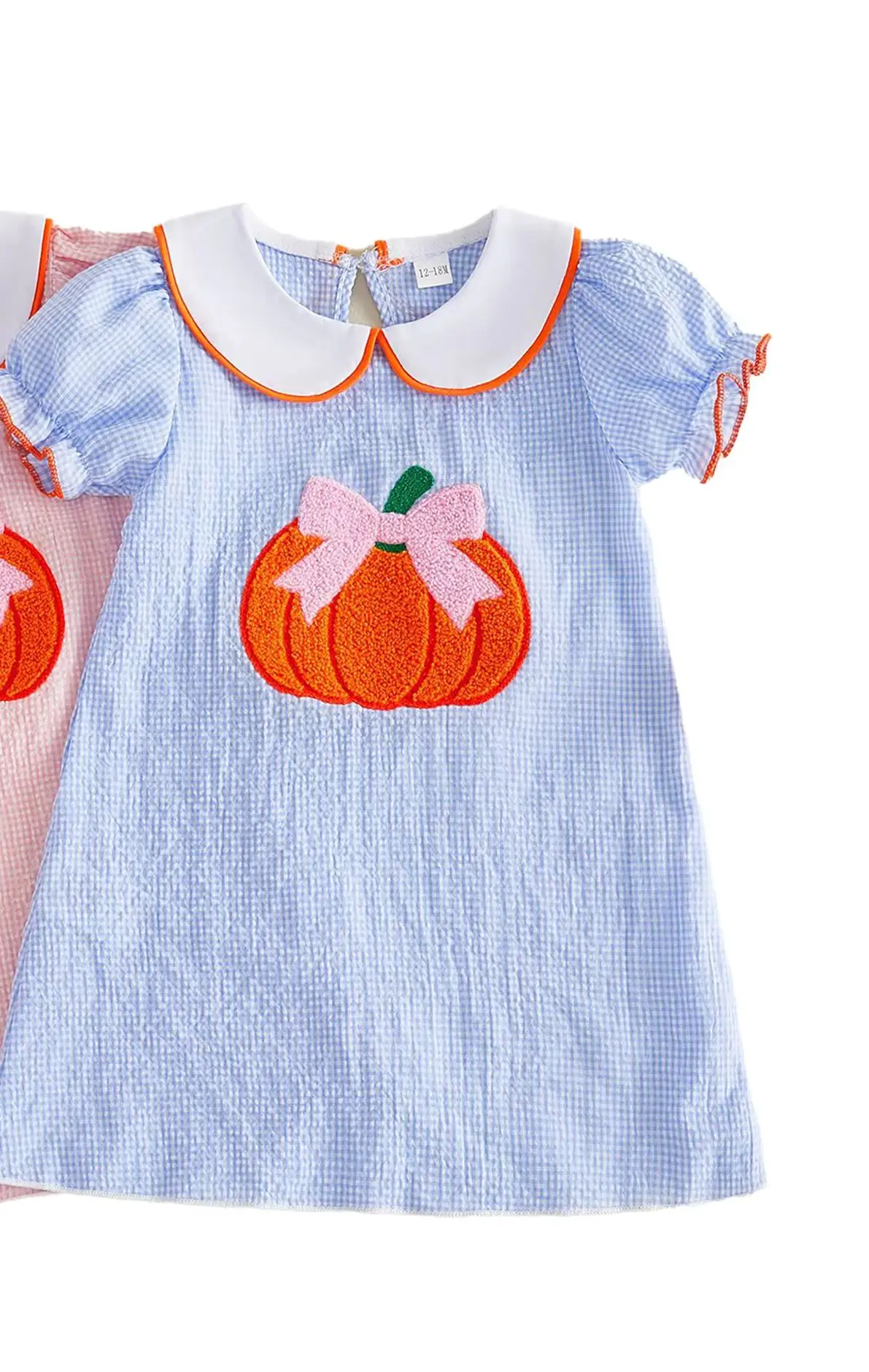 Ready To Ship Halloween Tulle Infant Toddler Children Tank Tops Tiered Clothes Embroidery Girls Pumpkin Dress