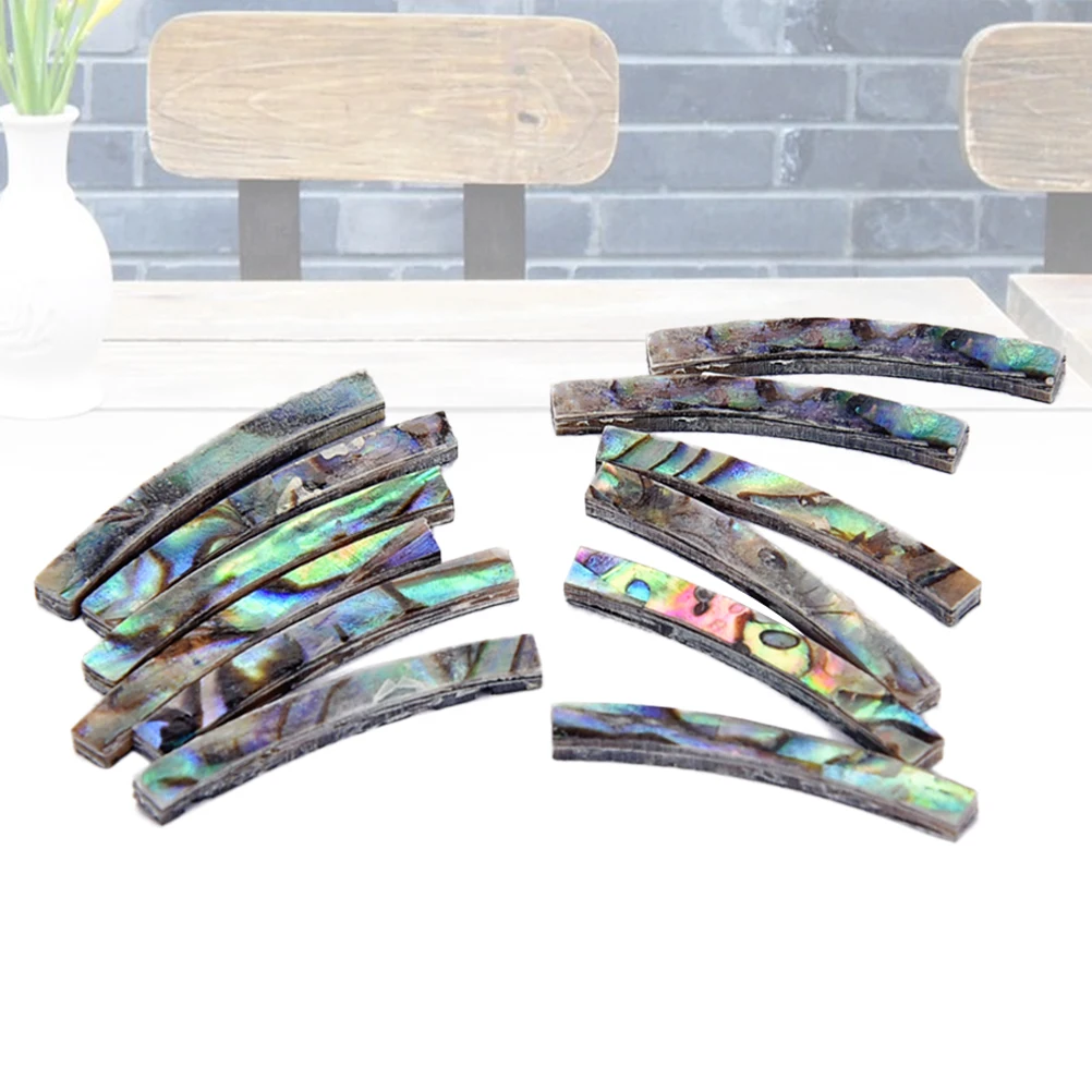 

12Pcs Paua Abalone Guitar Rosette Curved Strips Sound Hole Inlay Decals Easy Apply Remove Electric Guitar Bass
